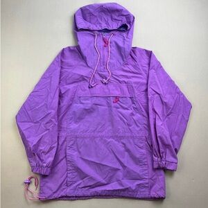 Vintage Eddie Bauer Jacket Anorak Windbreaker Womens Small Purple Hooded Zip 90s